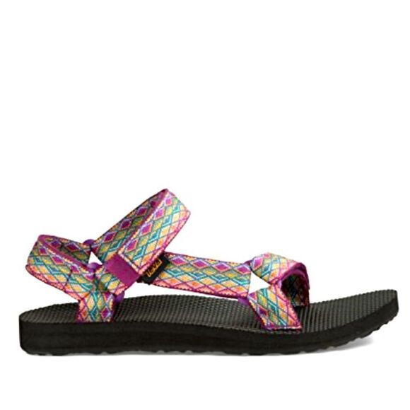 TEVA Sandals Original Universal Webbed Purple Multicolored Print Black Size 6 - Picture 2 of 9